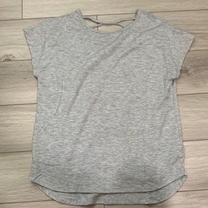 Girls GREY crossover short sleeve top